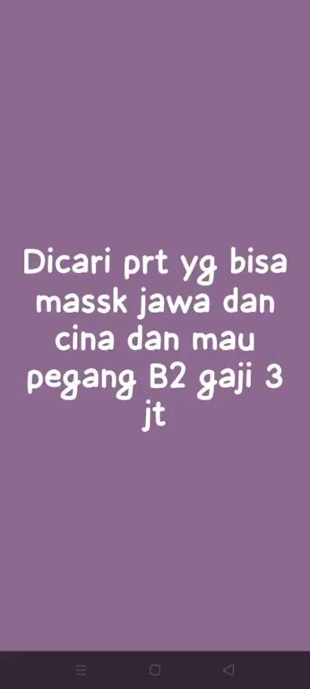 Di cari baby sister berpengalaman dan PRT