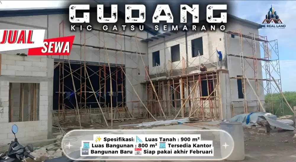 DISEWAKAN ATAU DIJUAL GUDANG BARU SIAP USAHA DI KAWASAN INDUSTRI CANDI