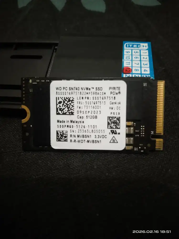 WD PC SN740 512GB PCIe Gen4 x4 2242