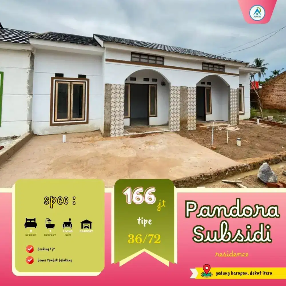 Siap Huni Bebas Banjir Angsuran 1 Jutaan Dekat Kampus Itera