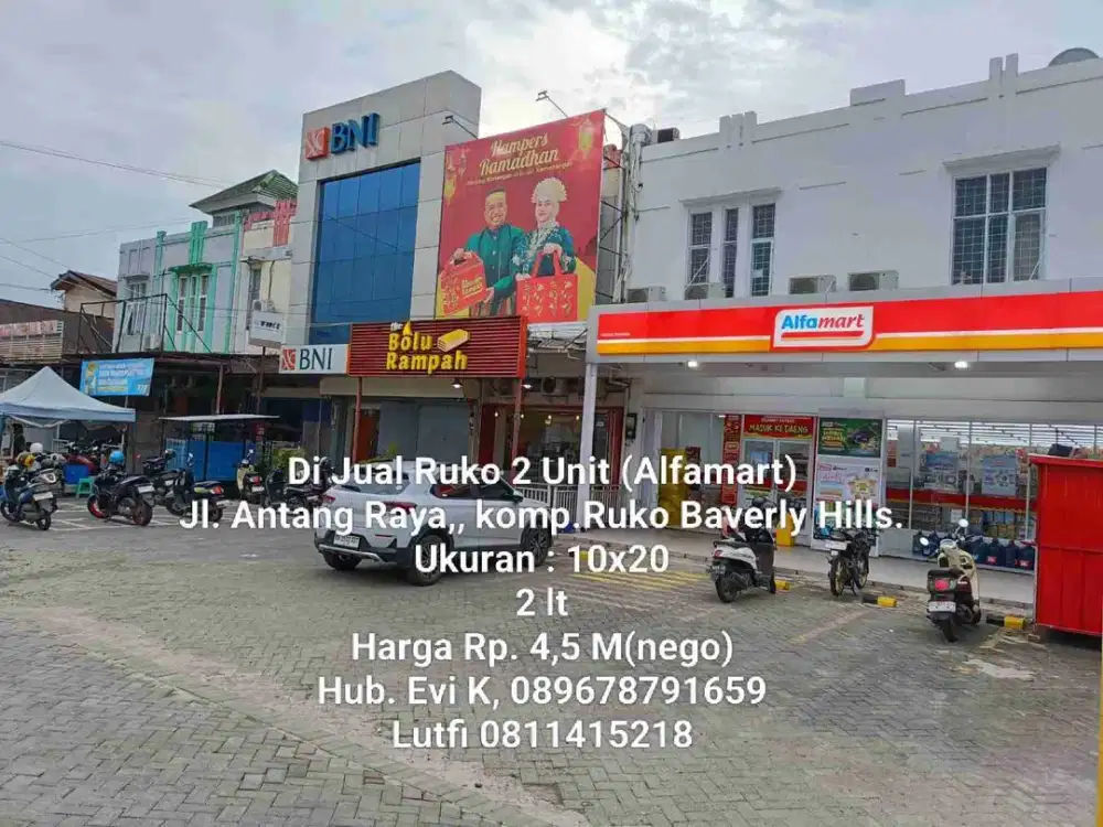 Di Jual Ruko 2 Unit(Alfamart), Jl. Antang Raya, komp.Ruko Baverly Hills, Mks.