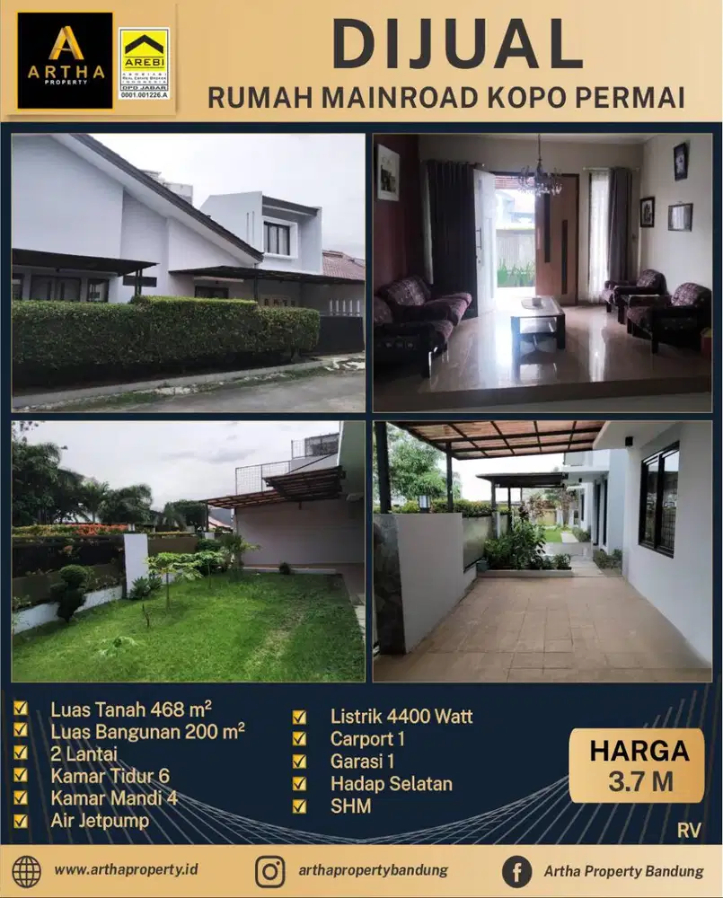 Rumah Mainroad Kopo Permai Dekat Exit Tol Kopo