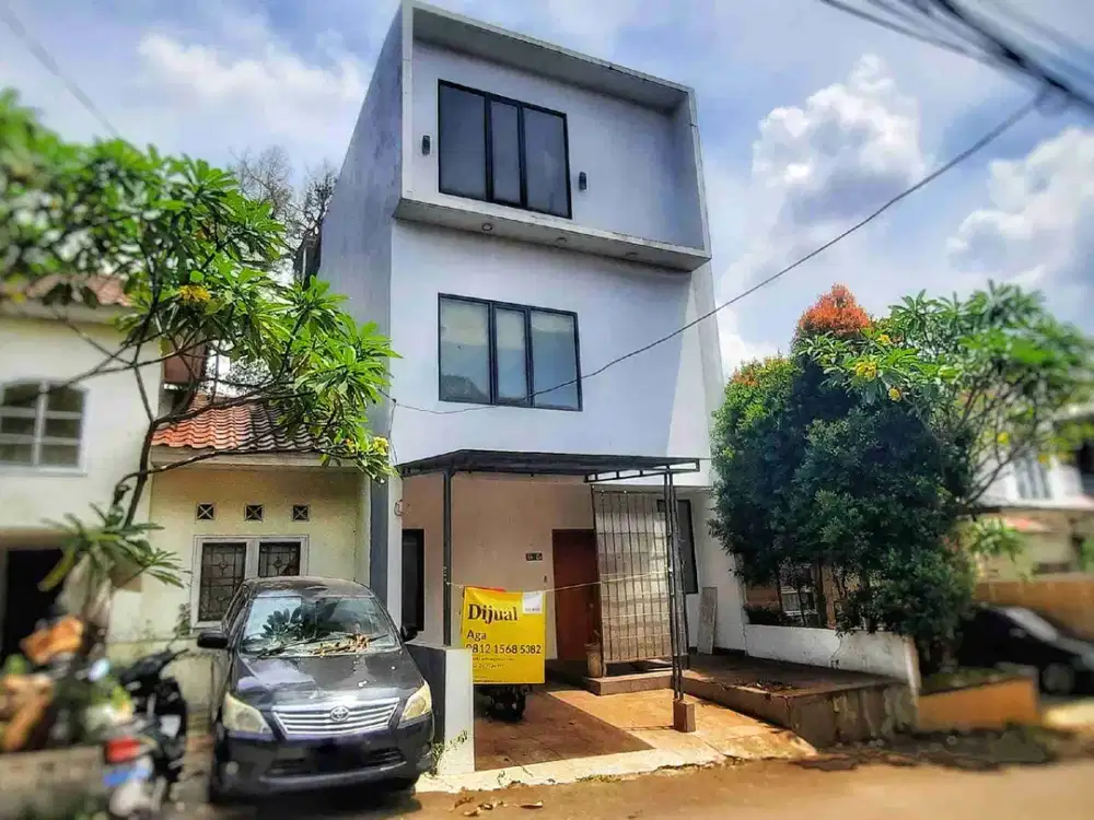 Dijual Rumah Modern Minimalist 3 Tingkat di Gandul Dekat Pintu Tol Brigif