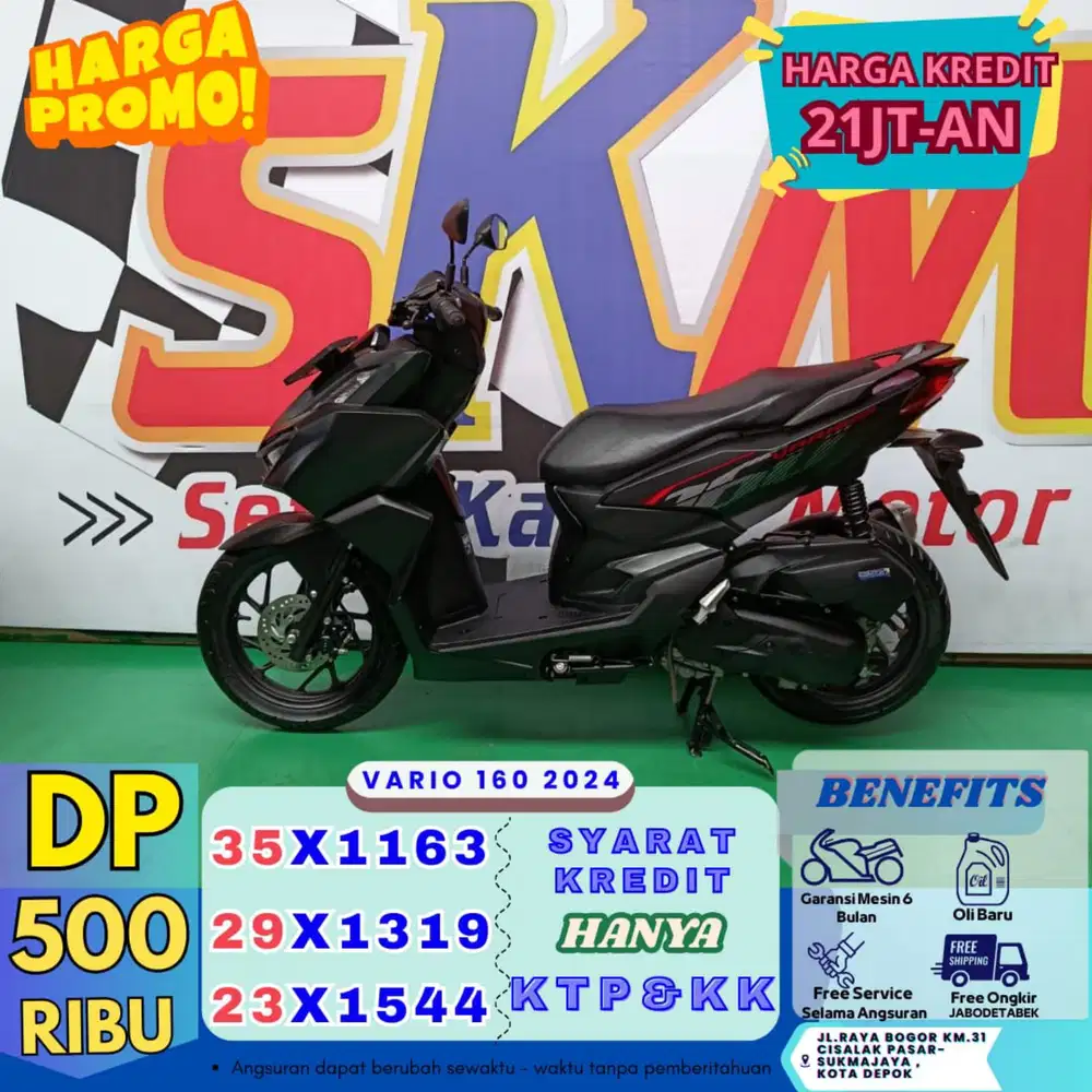 Dp 500rb bawa pulang vario 160 2024 bekas rasa baru