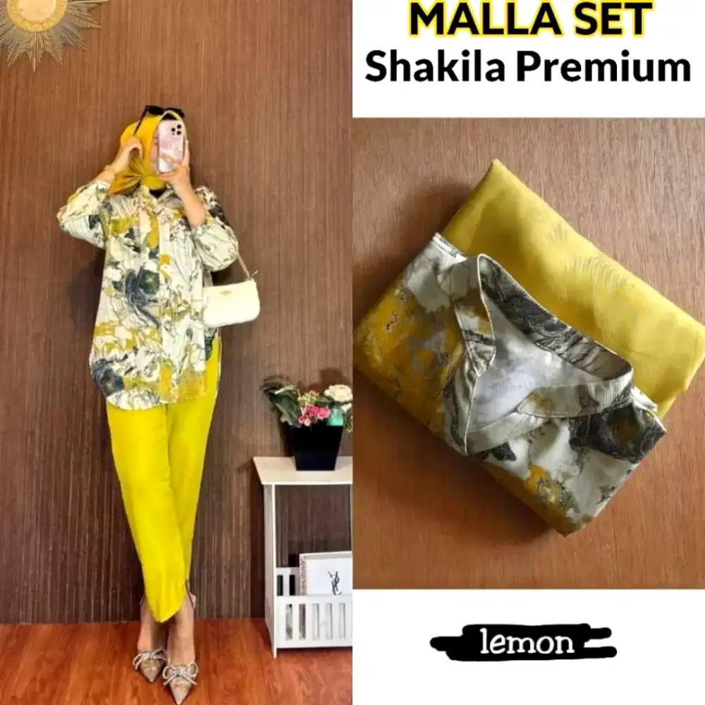 One set wanita kemeja rayon