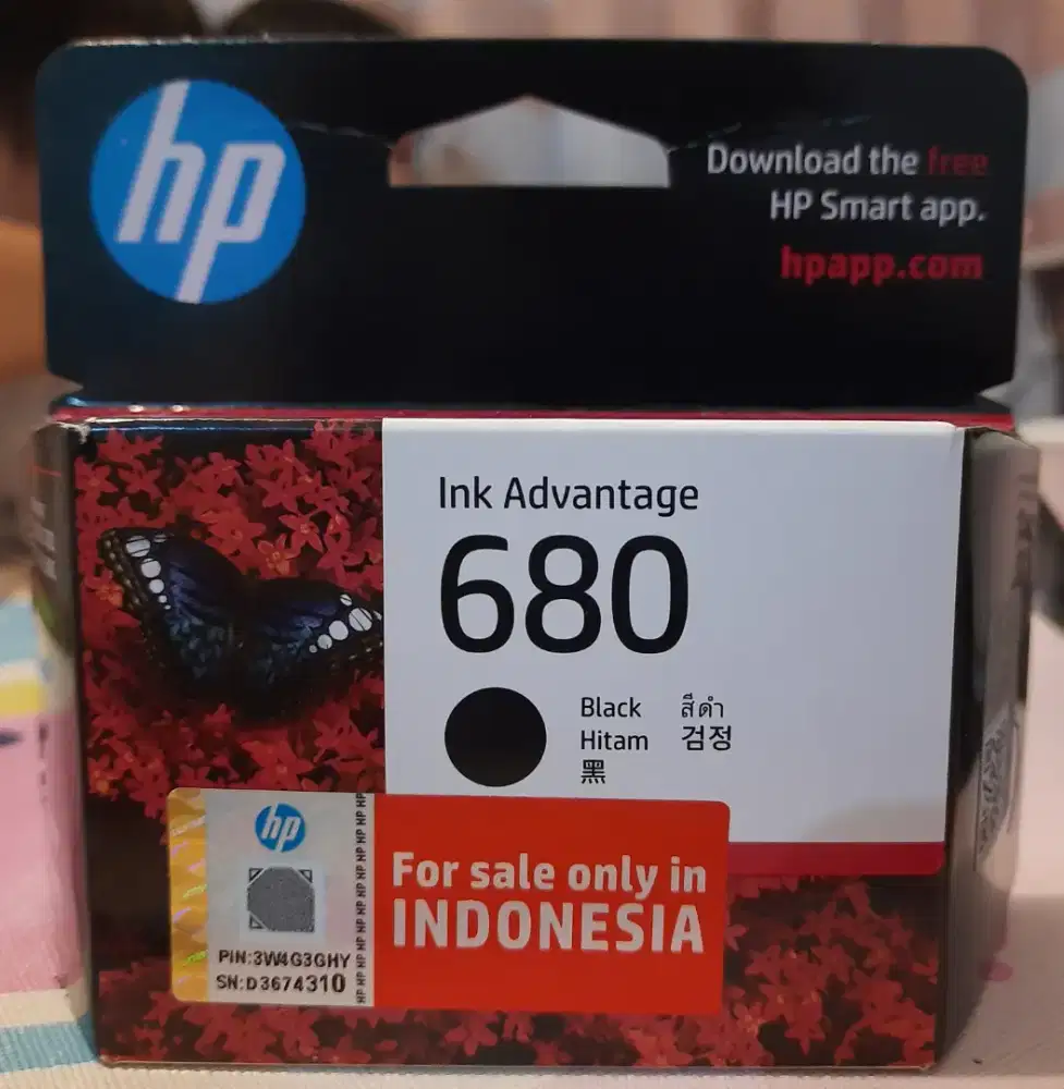 TINTA KARTRID PRINTER HP 680 HITAM