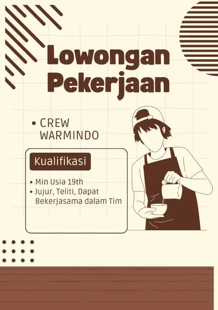 LOWONGAN KERJA CAFE WARMINDO