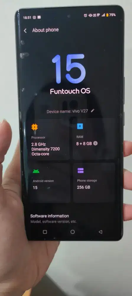 Vivo V 27 Bekas Pemakaian pribadi