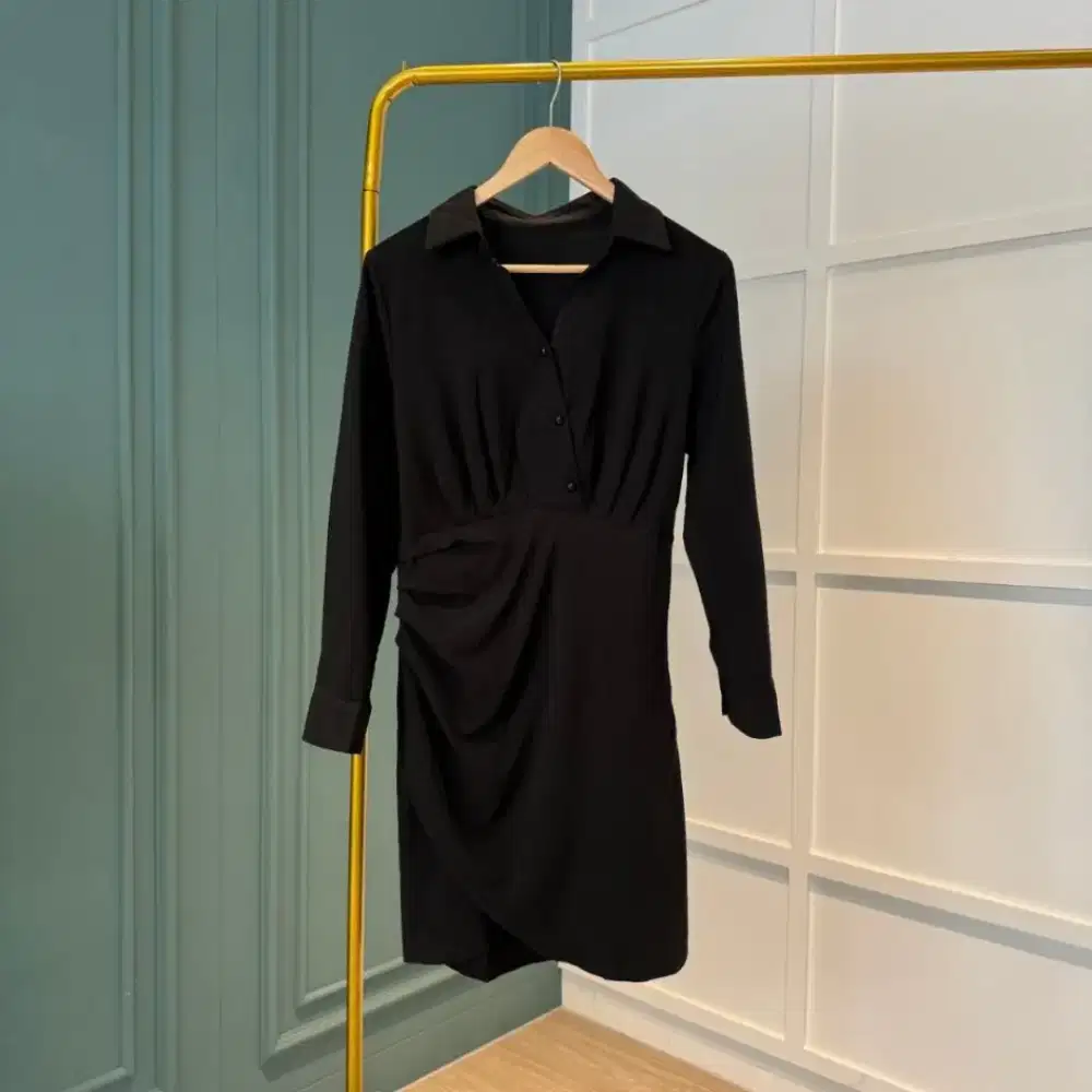 Dress black korean style