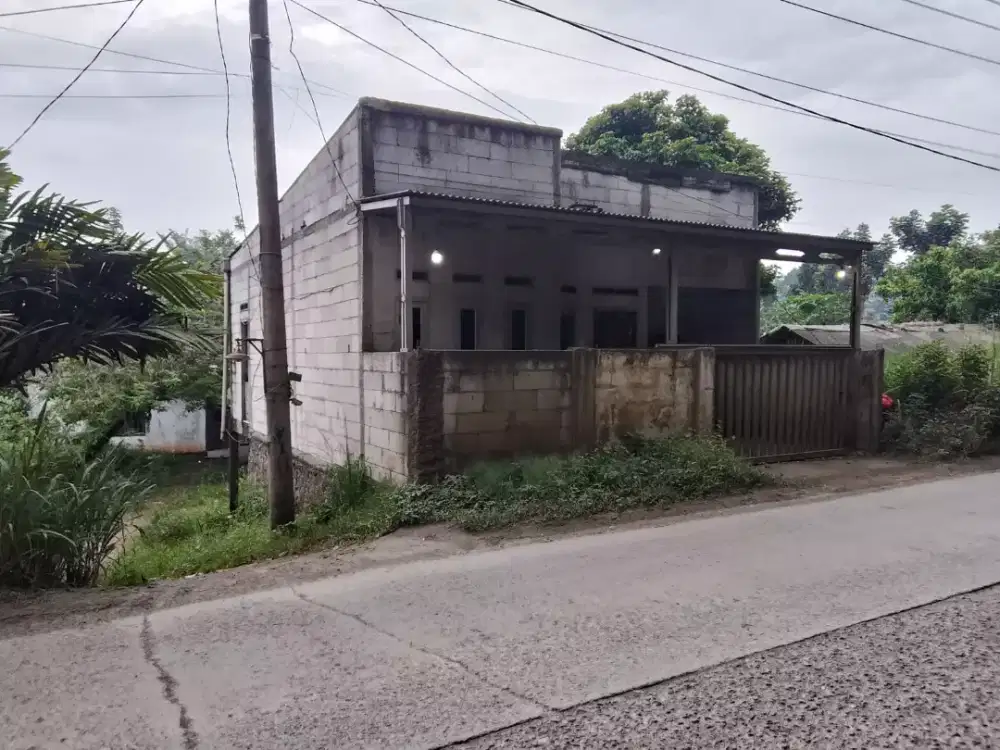 di jual rumah siap huni kondisi 75 prsen pinggir jln raya propinsi