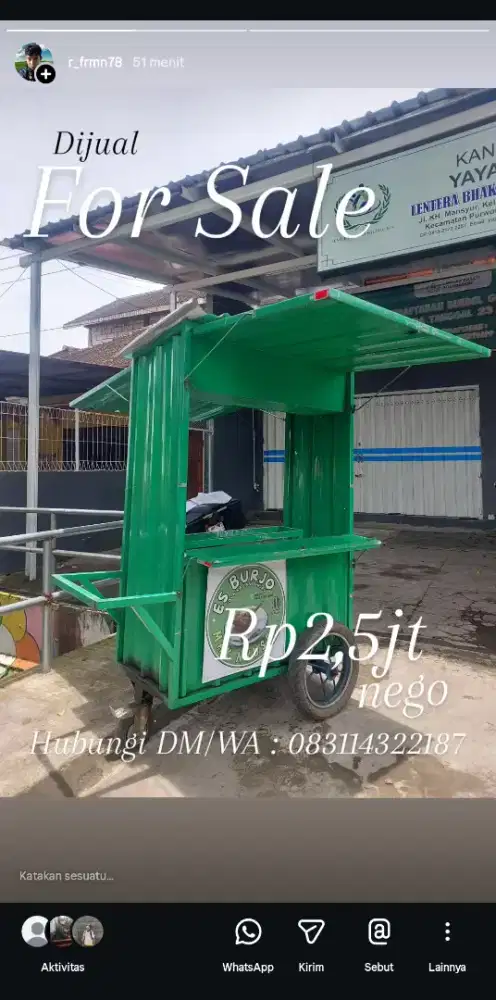D​ijual CEPAT! Gerobak/Booth/Rombong Kontainer Serbaguna - Harga Nego!