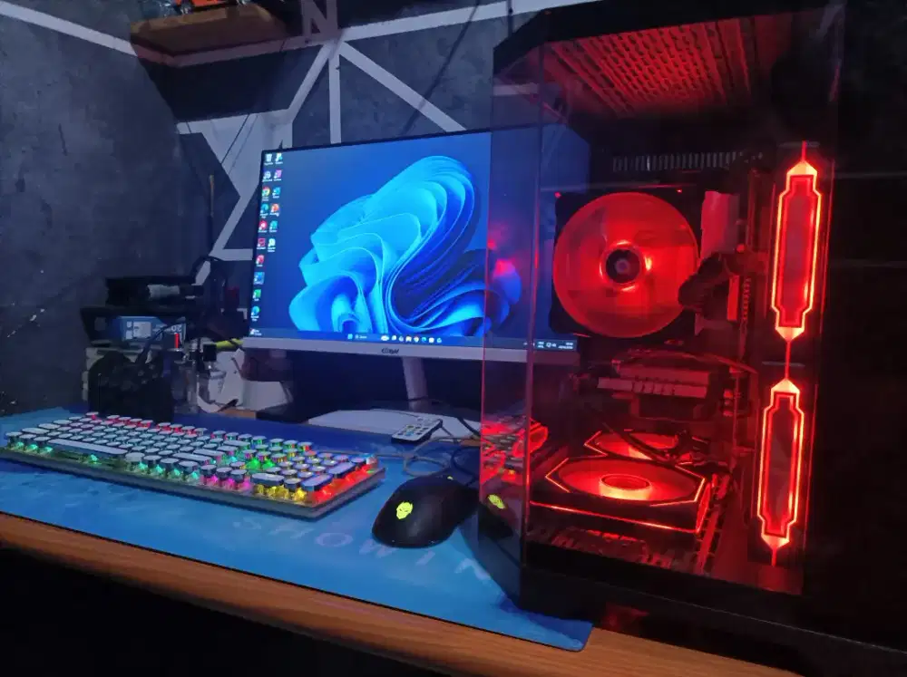 PC Fullset Monitor Intel Gen 12f VGA RX jual tercepat BU