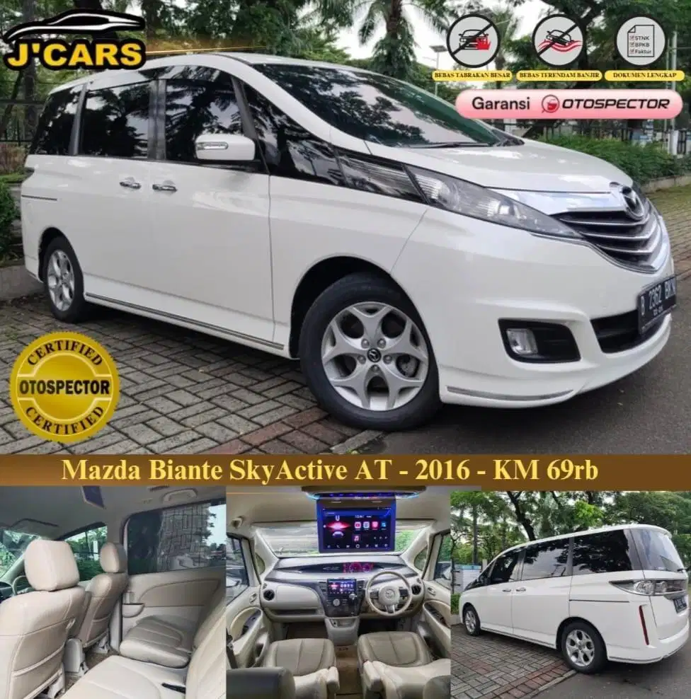 [KM 69k] Mazda Biante Skyactive AT 2016 Automatic Ringan Murah