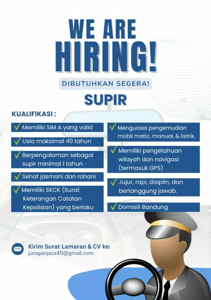 Dibutuhkan Supir Pribadi