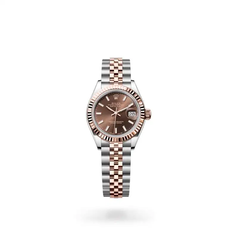 Rolex Datejust Lady 28m, Choco Dial Steel & 18K Rose Gold Jubilee
