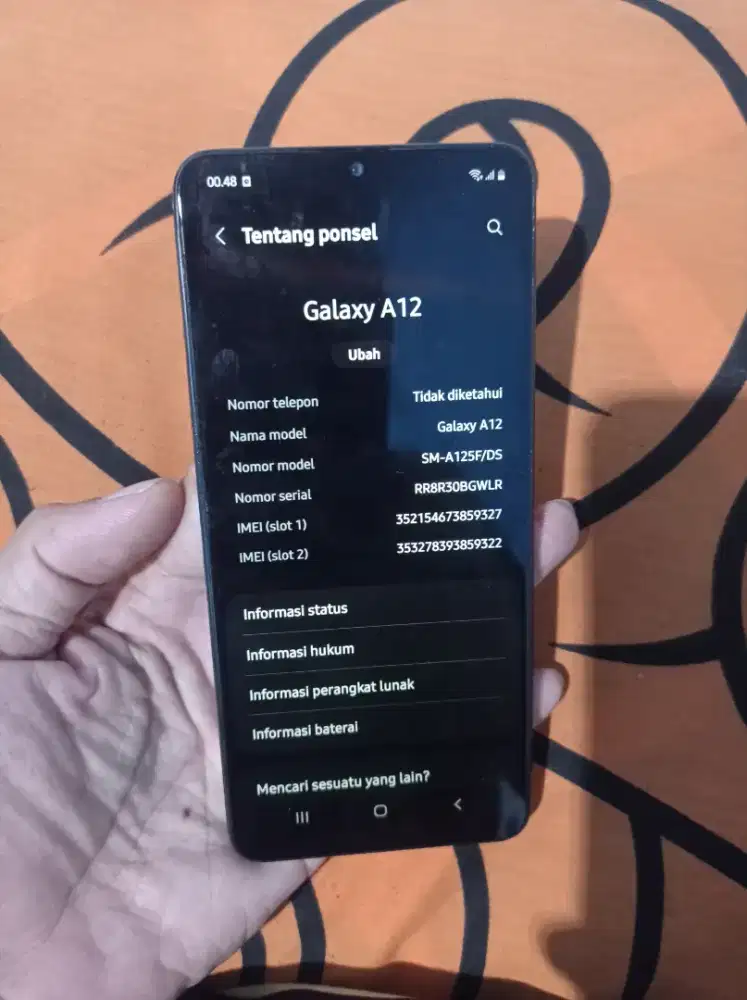 Hp Samsung A12 ram 4 pakean lancar