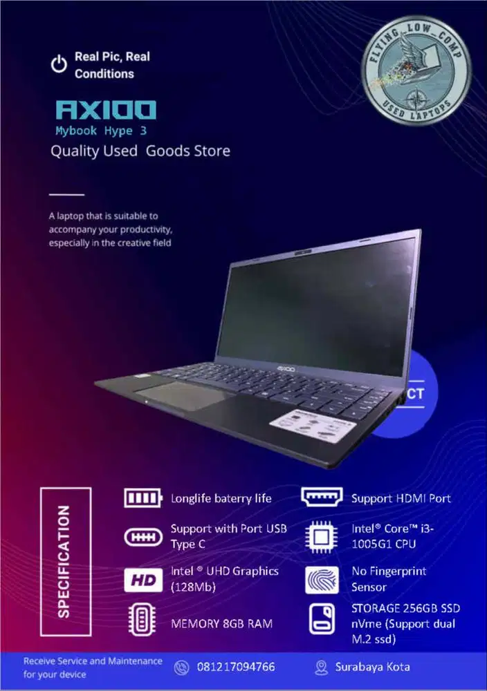 Axioo Mybook Hype 3 (generasi ke-10) Blue