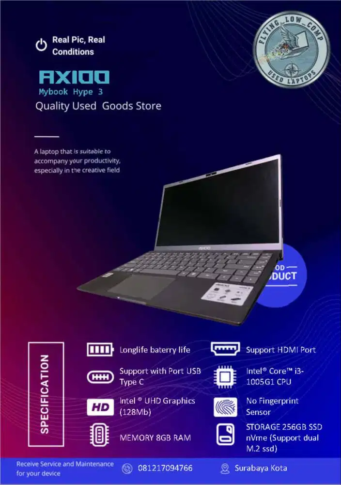 Axioo Mybook Hype 3 (generasi ke-10) Grey