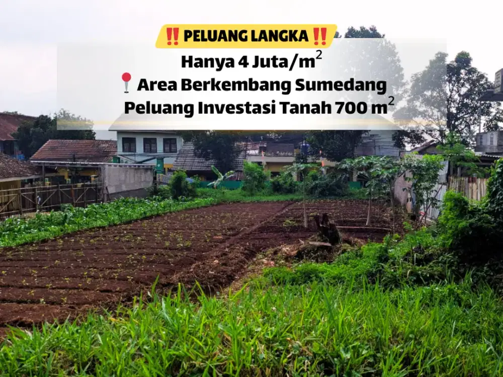 Tanah Luas 700 m² Akses Mudah di Kawasan Potensial Jatinangor