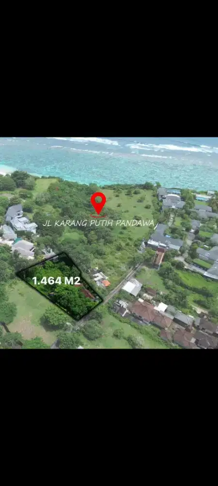 Dijual tanah 14,64 are di pandawa ungasan jimbaran bali