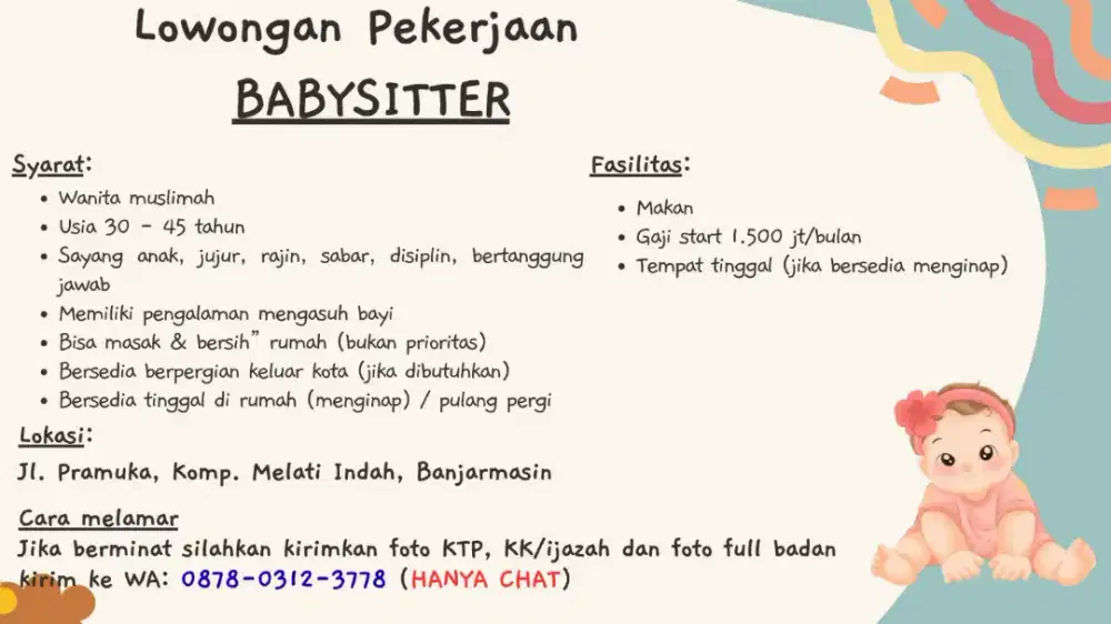 Dicari Baby sitter / ART