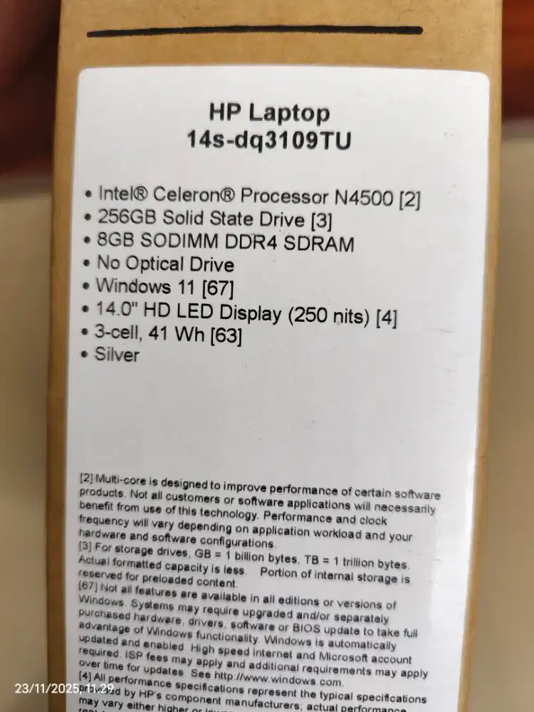 Laptop
HP 14s-dq3109TU Matot