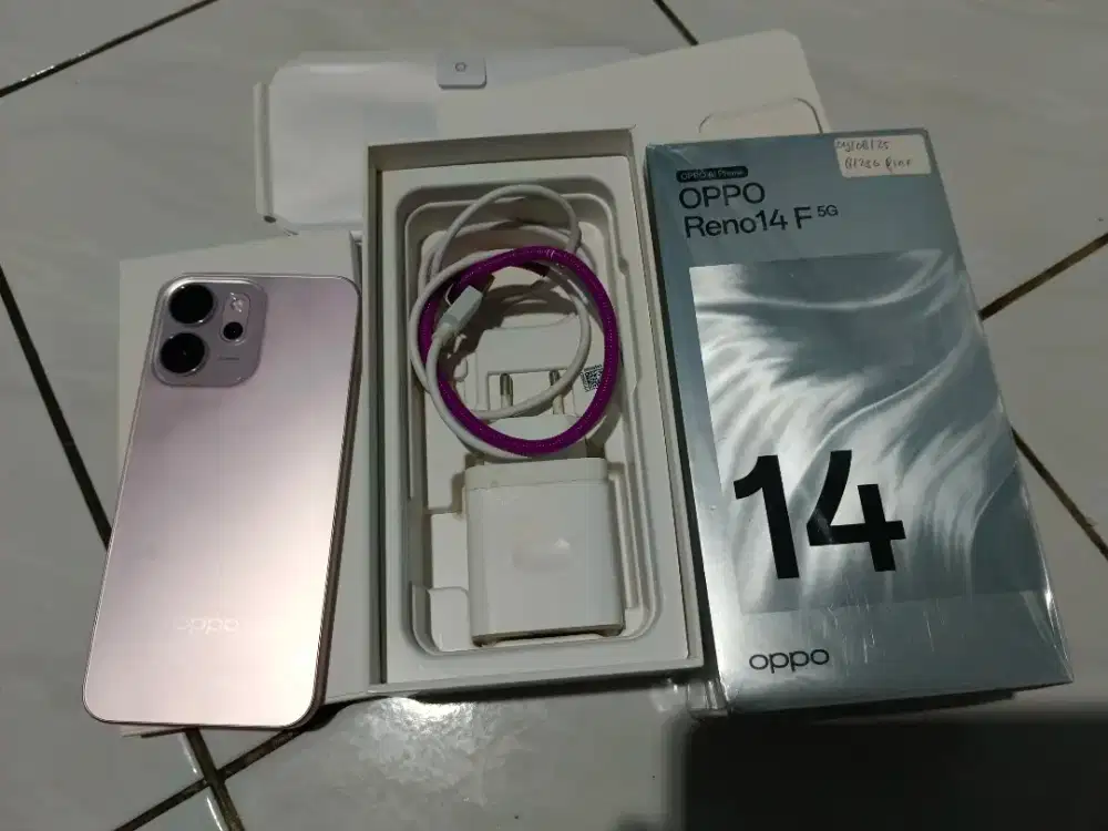 Oppo reno 14f 5G ram 8/256 gb second fullset ori