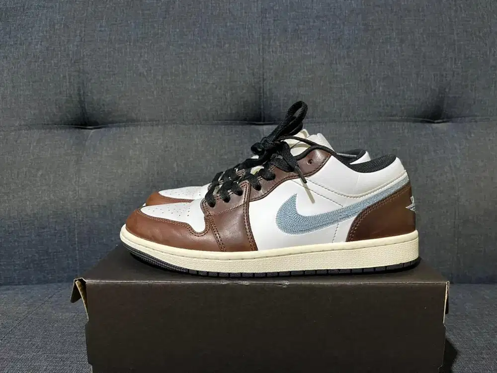 Sepatu Nike Air Jordan 1 Low SE Brown Blue Grey