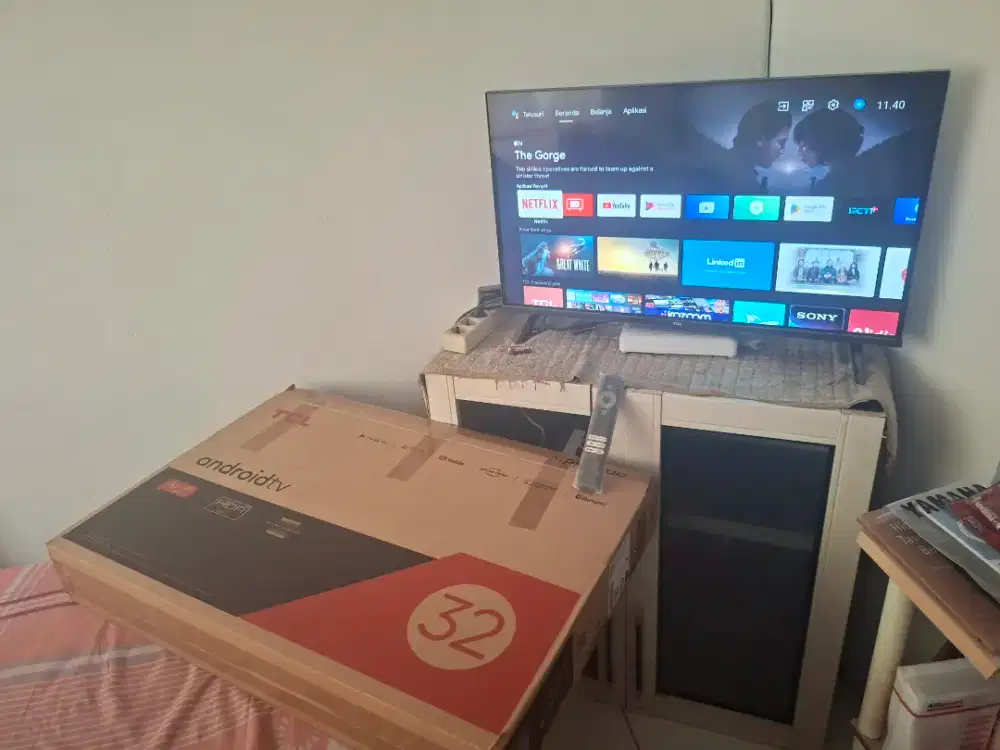 TV Android TCL 32A5 HDR lengkap 100% nornal