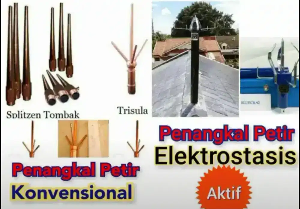 Instalasi Konvensional Anti Petir Penangkal Petir Elektrostatis
