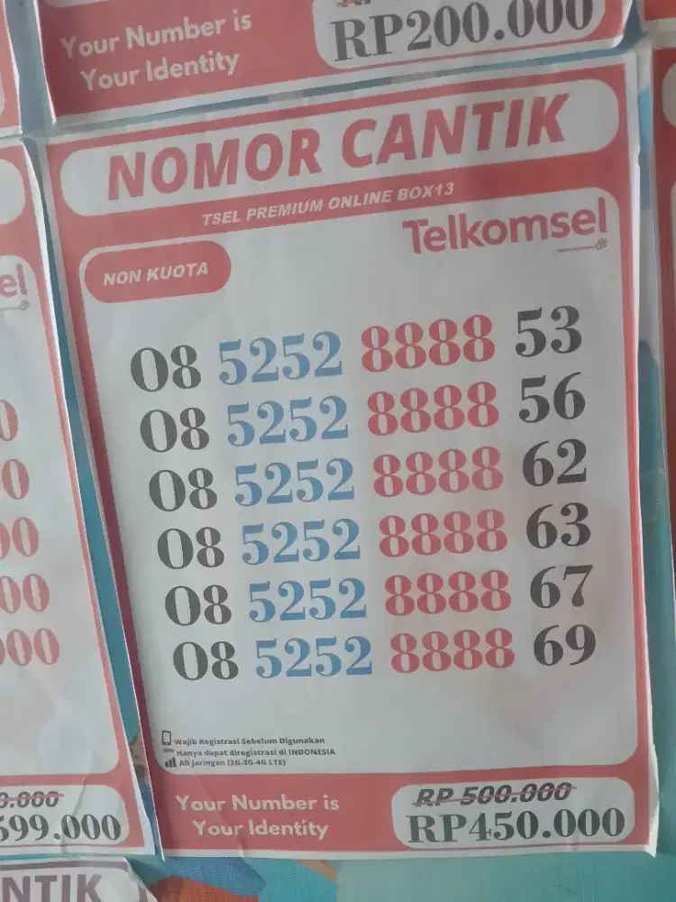 Nomor cantik Telkomsel