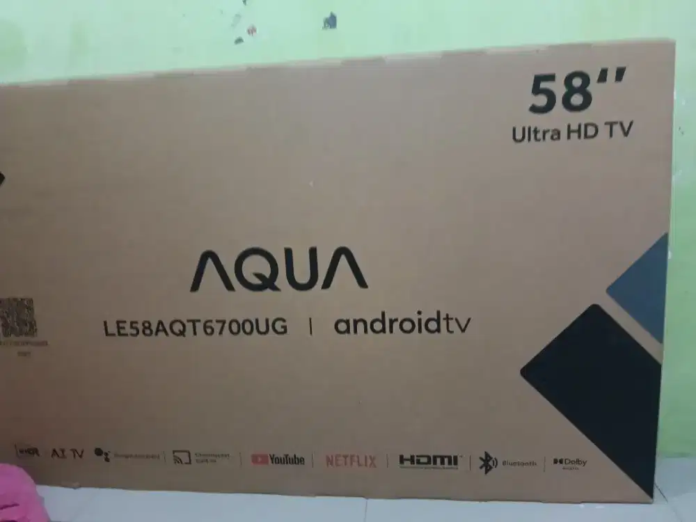 Jual televisi Aqua android 58 inchi