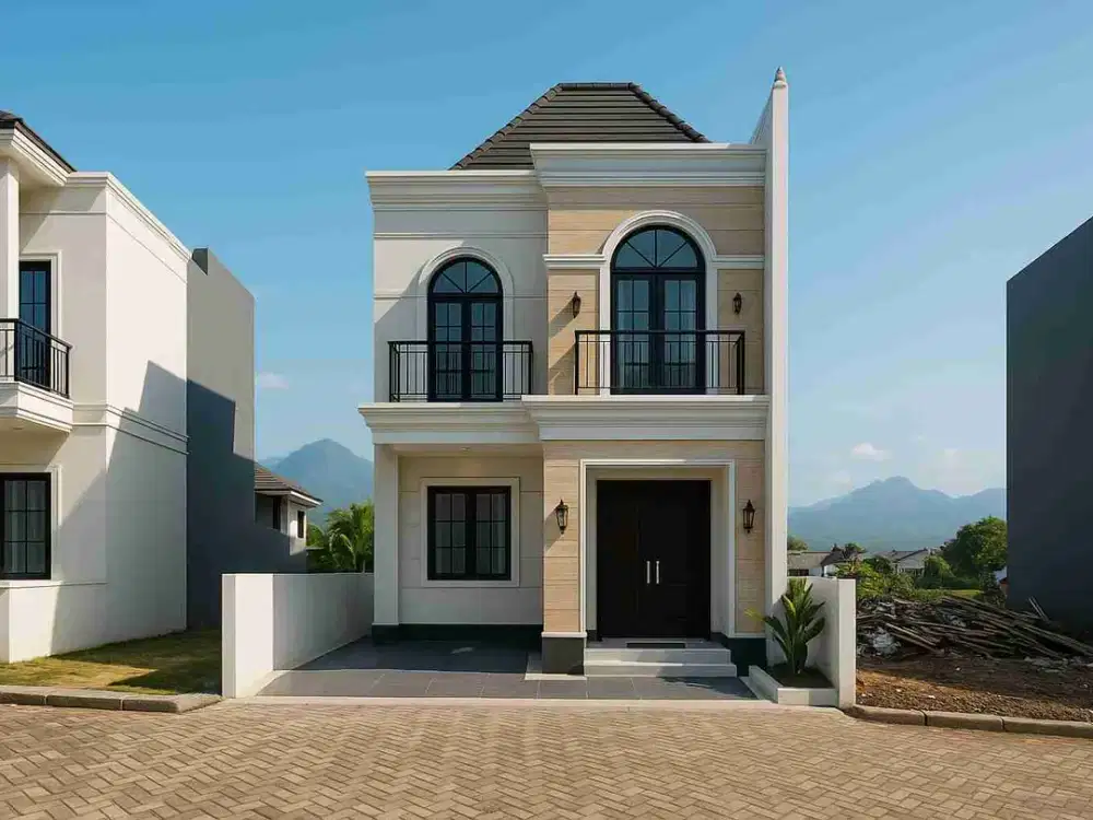 Hunian Bergaya American Modern dengan Fasad Mewah & Berkelas