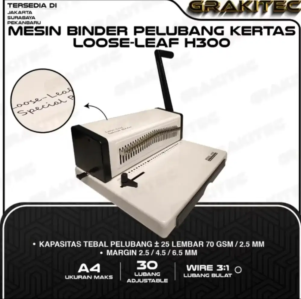 Mesin Pembolong Kertas Loose Leaf Grakitec