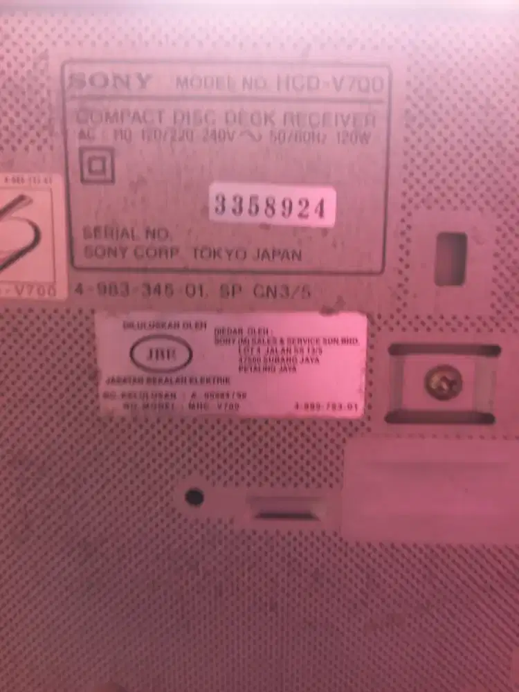 Tape Deck Merk SONY