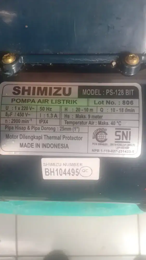 Pompa Air Shimizu Murah