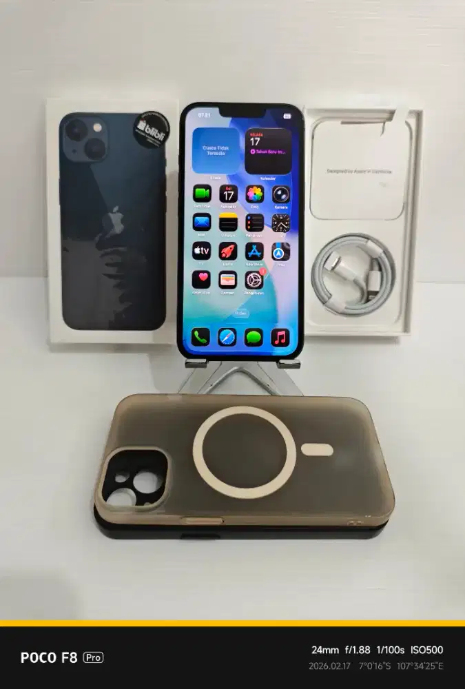 Iphone 13 128 Gb Ex Garansi Resmi likenew99% Fullset Original bs TT/BT