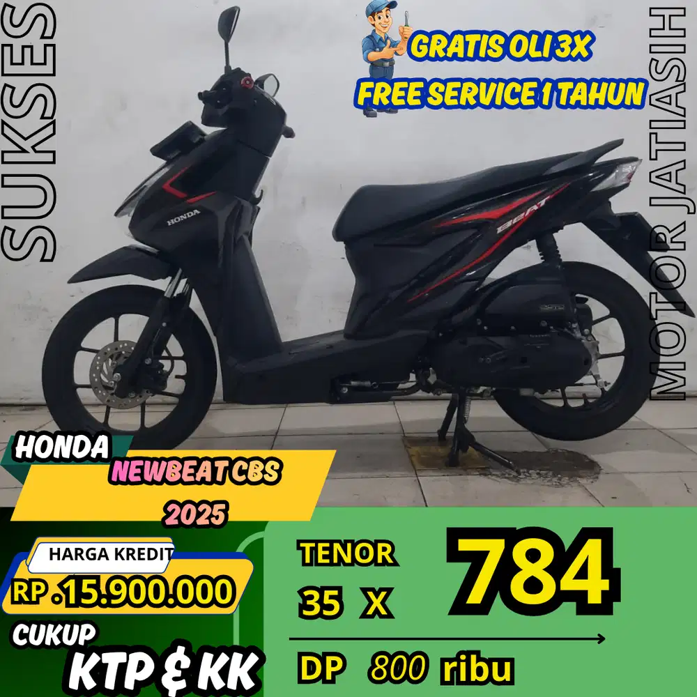 PROMO SPESIAL HONDA NEWBEAT CBS 2025 DP CUMA 800 SYARAT CUKUP KTP & KK