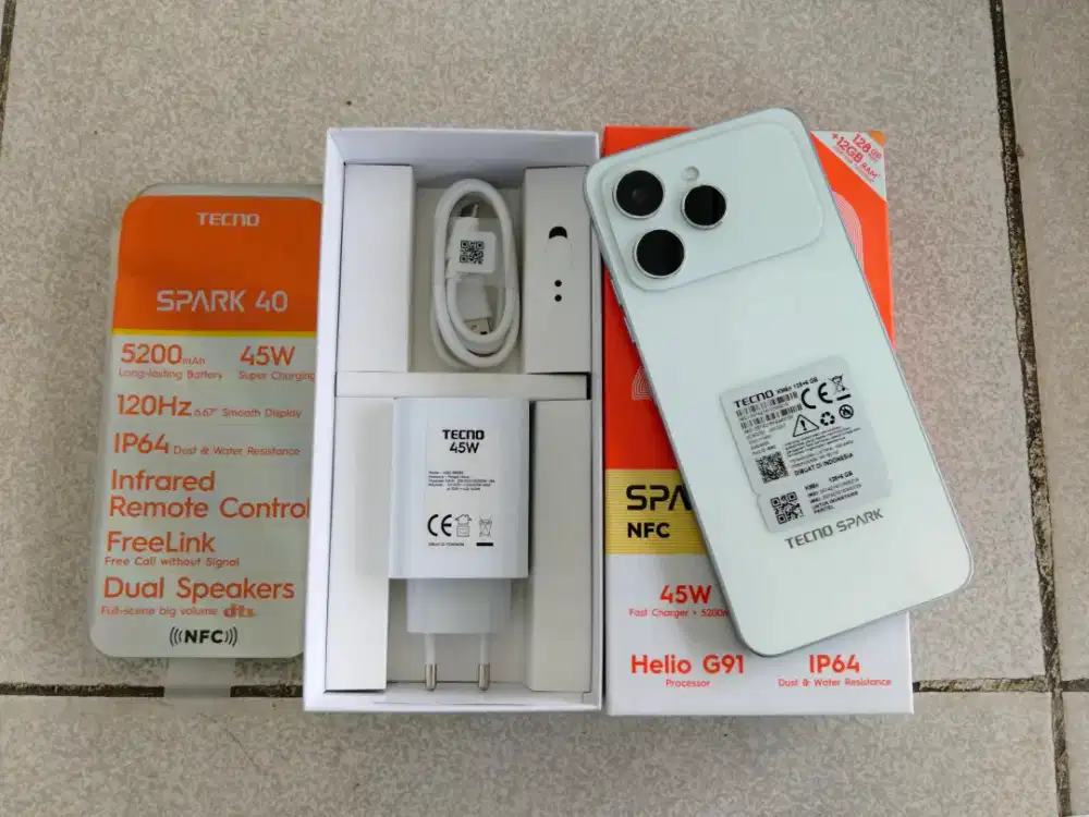 Tecno Spark 40 Nfc Ram 6/128 Kondisi mulus seperti baru baru 3minggu