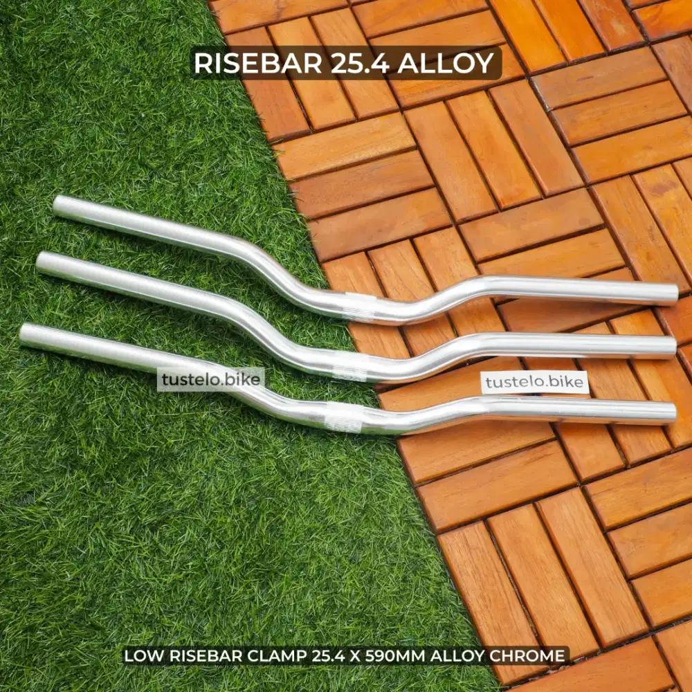 Stang Sepeda Risebar Alloy 25.4 Chrome Vintage Commuter Seli MTB