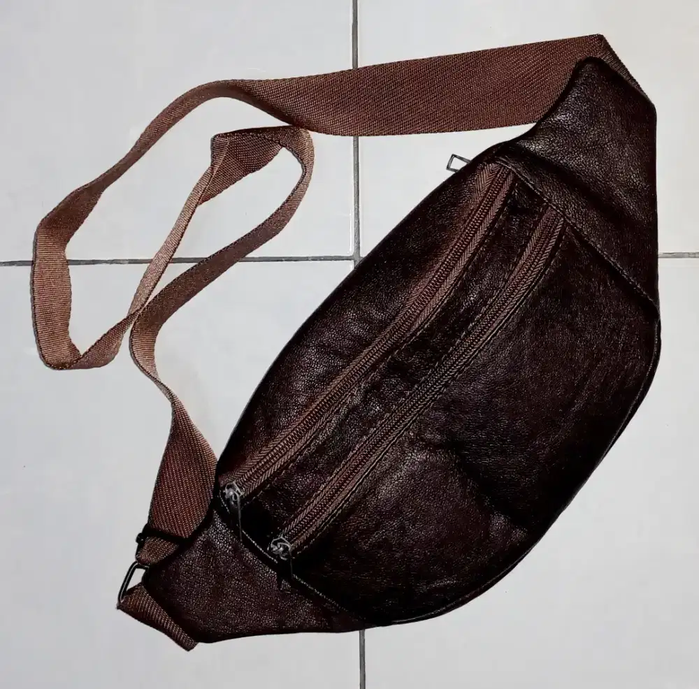 WAISTBAG KULIT DOMBA ASLI (BROWN)