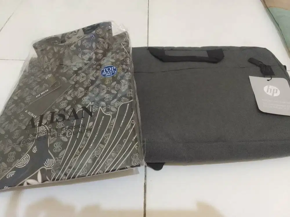 Jual tas laptop hp 15.6 dan kemeja batik