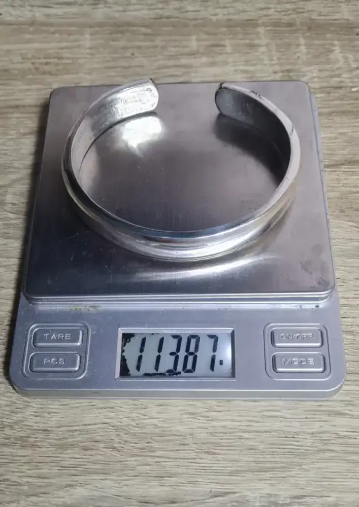 Gelang Perak Pria Sterling Cuff Solid – Berat Mantap 113 Gram