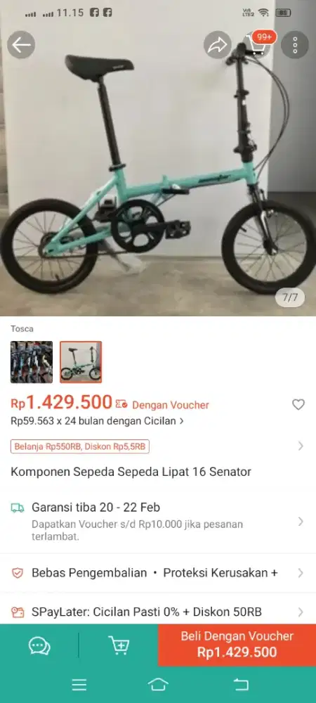 Di Jual sepeda lipat senator ukuran 16
