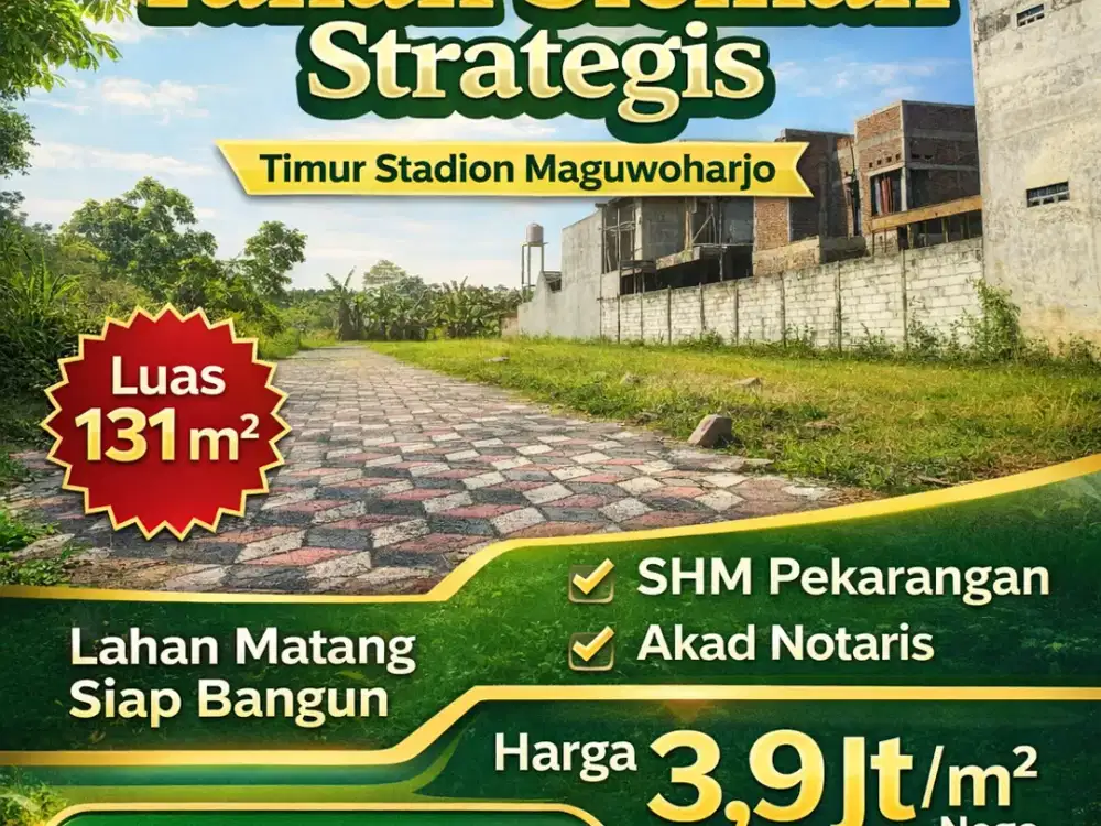 Tanah Murah Sleman Siap Bangun Dekat Pasar Stan Maguwoharjo SHMP