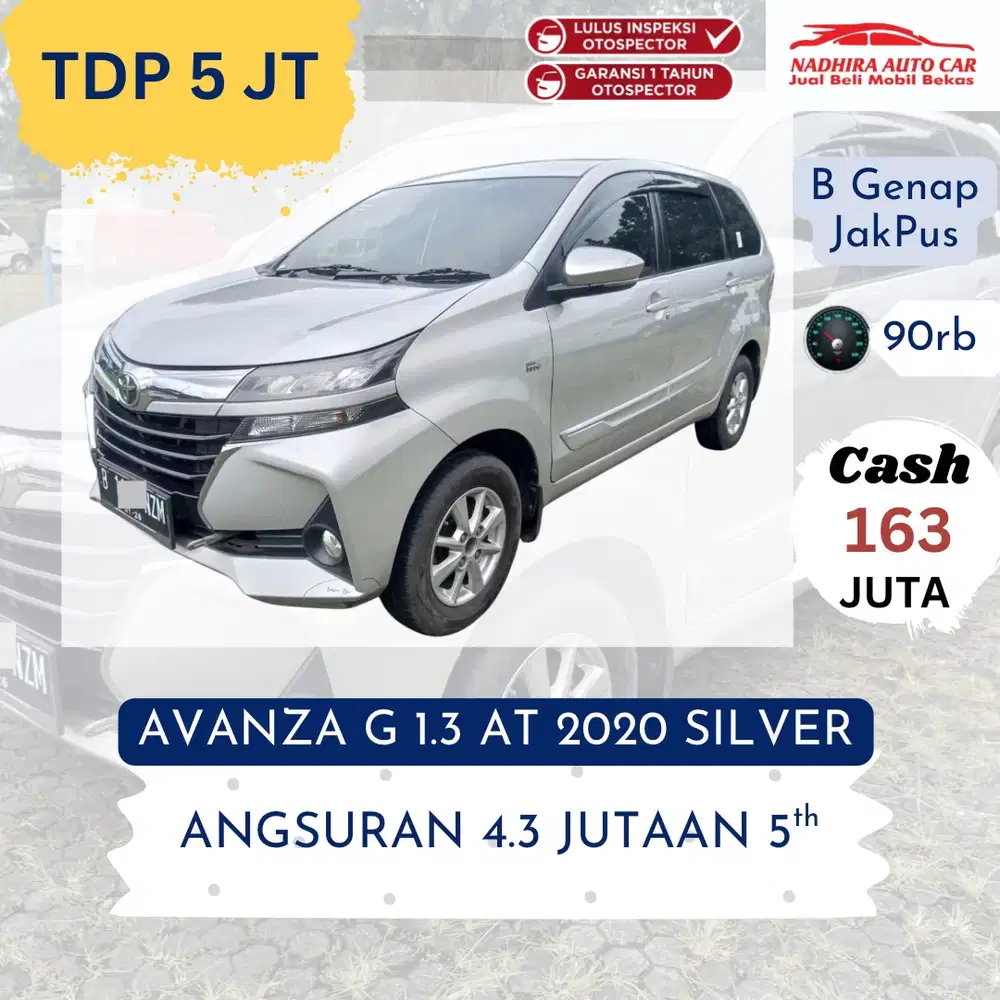 Dp 5 Juta Aja Avanza G 1.3 AT 2020 silver