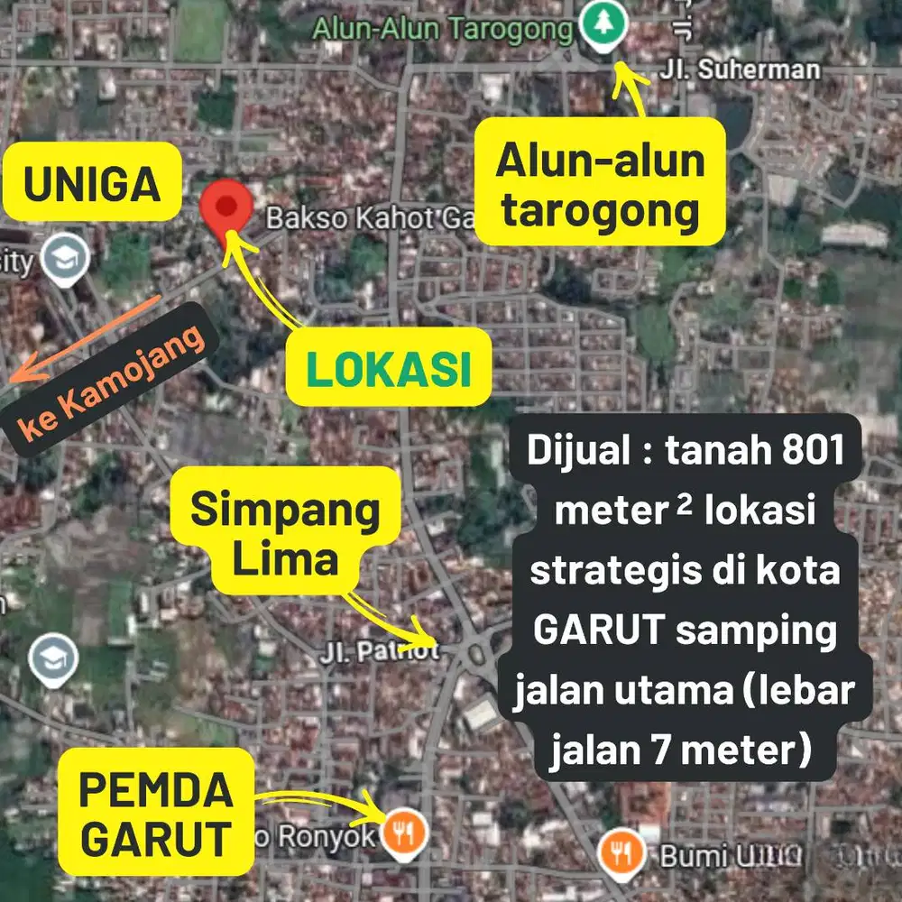 Lokasi Strategis di jln utama dkt UNIGA & PEMDA. Yang beli untung gede