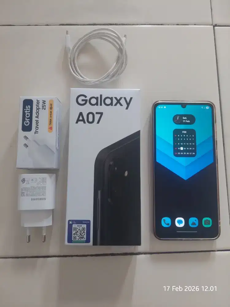 Samsung A07 4/64 hitam mulus garansi