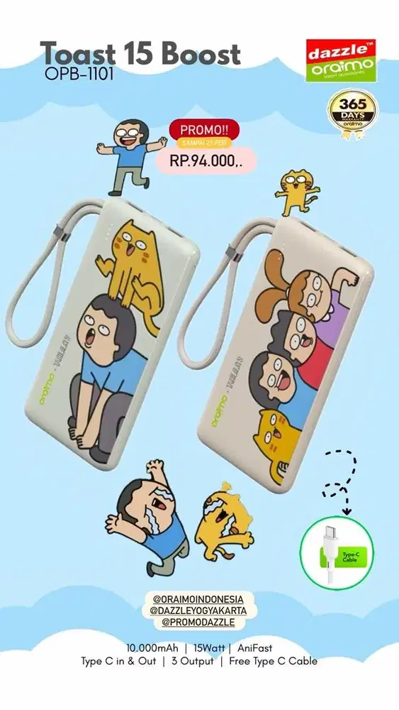 Powerbank 10.000mAh Oraimo OPB-1101