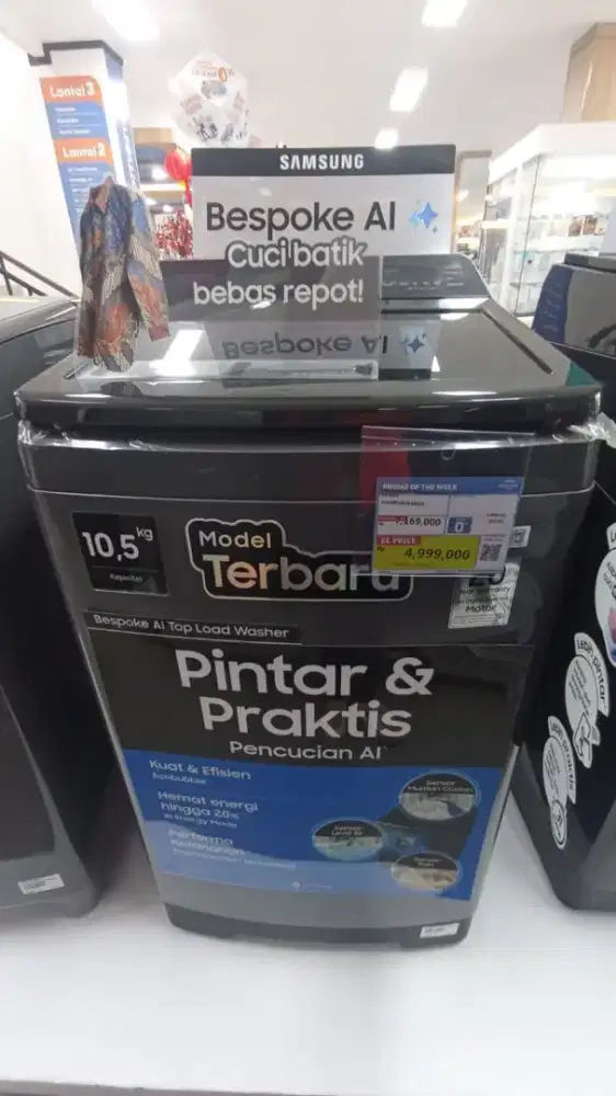 Mesin cuci top load 10,5 kg Bespoke AI dari Samsung
